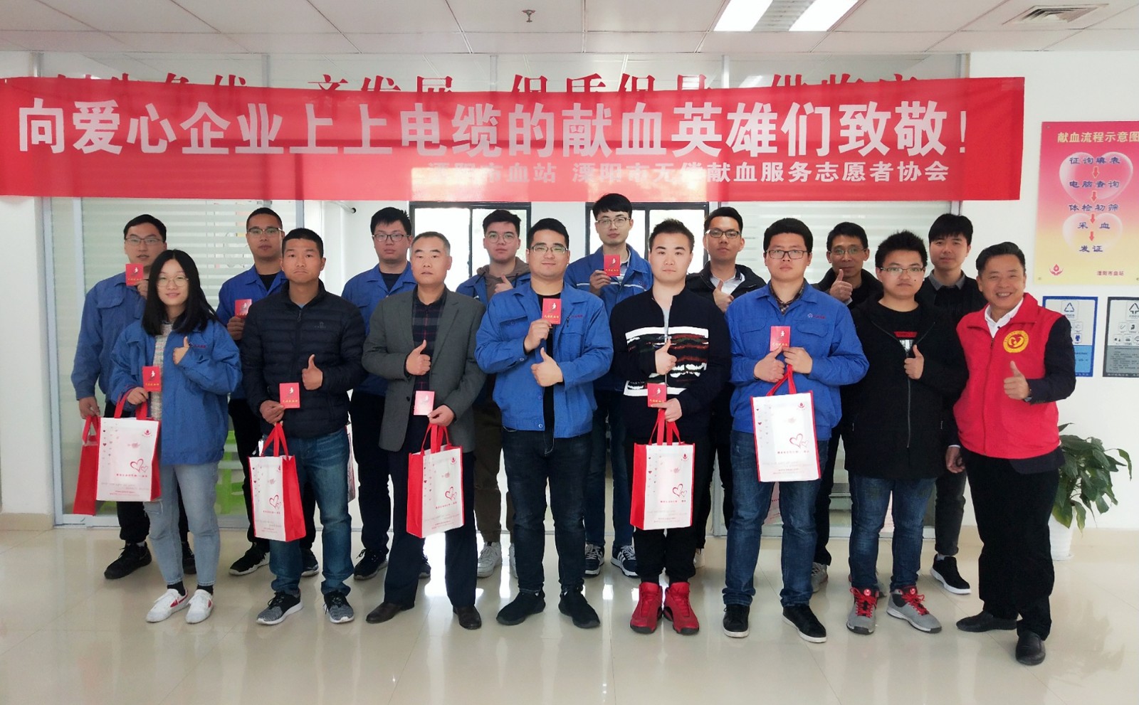 上上電纜連續(xù)10余年組織員工無償獻(xiàn)血，為生命加油